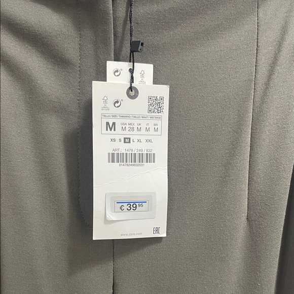 NWT/ Zara sage/gray pants sz medium - Picture 2 of 4